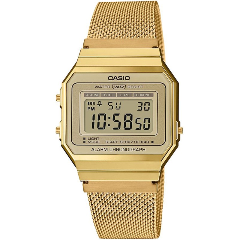 CASIO VINTAGE Mod. ICONIC SLIM DESIGN - GOLD MESH A700WEMG-9AEF